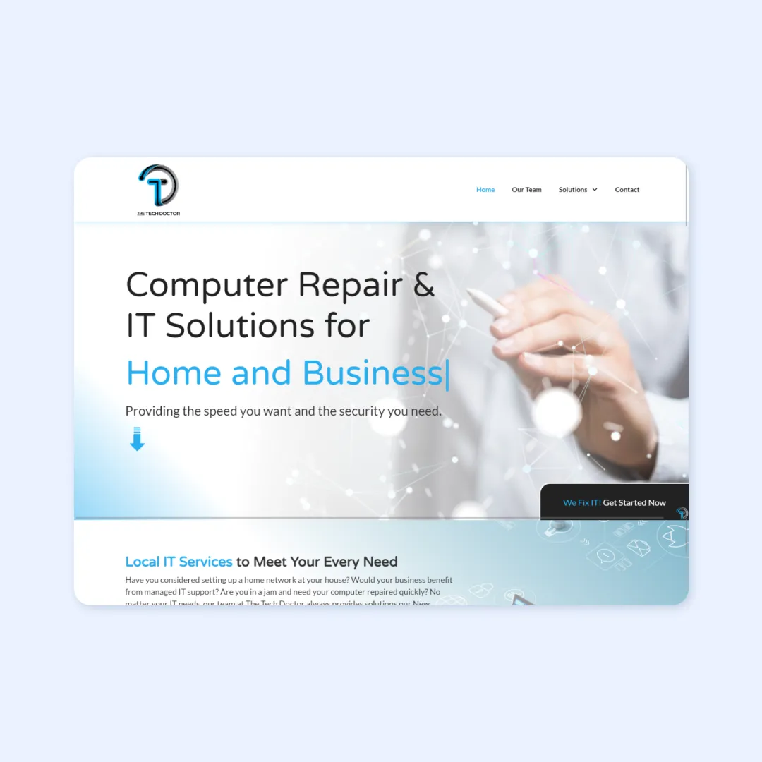 The Tech Doctor Website Homepage